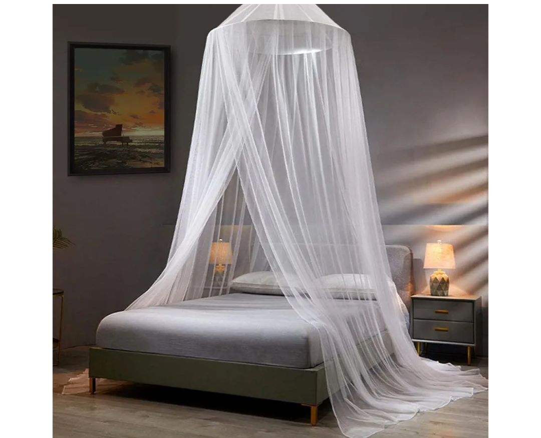 VISATOR Mosquito Net Bed Canopy for Girls,King Canopy Bed Curtains Queen Size from Ceiling,Dome Mosquito Netting Bed Tent Twin Girls Canopy Bed Decor for Baby Crib,Kid Bed and Adult Beds (White)