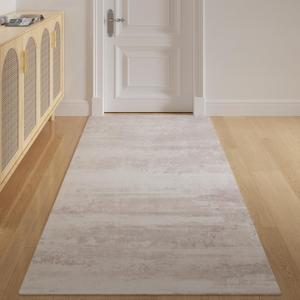 Entryway Mat 3x6 Ft Non-Slip Kitchen Floor Mats for House Modern Abstract Soft Rugs for Indoor Entry, Low Pile Waterproof Boho Large Bedroom Laundry Room Bathroom (Beige/Purple (Rug-like))