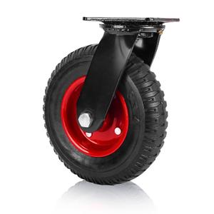 Houseables 8 Inch Caster Wheels, Swivel Wheels, Rubber Casters, Large, for Cart, Heavy Duty, Outdoor, Off Road, Offroad, All Terrain, Flat Free Tire, No Flat, Industrial, Castor, Dolly, Utility Cart
