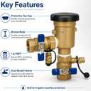 1" Pressure Vacuum Breaker Assembly – Bronze Body, Dual Shutoff Valves, Protective Top Cap, 1 in FNPT, Integrated Test Cocks – Durable Backflow Preventer for Irrigation & Lawn Systems