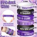 WATINC Purple Ribbon Awareness Silicone Bracelets Set, Hope Faith Stretch Wristband,Motivational Rubber Bracelet for Domestic Violence Animal Abuse Lupus Epilepsy Pancreatic Cancer Alzheimer (120Pcs), 20.2 cm / 8in
