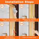 White Rubber Weather Stripping Door Seal Strip, D Shape Door Weather Seal Strip, Self-Adhesive Soundproofing Frame Insulation Tape for Doors Frame/Window Seal,Blocks Cold Drafts Noise