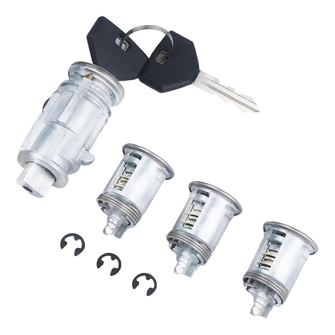 5003843AB Ignition Switch Lock Cylinder & 4746311 Door Lock Cylinder with 2 Keys Compatible with Jeep Wrangler TJ 1998-2001, Replace# 703719 DL4815 DL6946