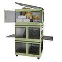 Plastic Storage Bins Organizer, Stackable Storage Containers with Buckled Lids and Handle, Collapsible Organization and Storage for Bedroom Living Room Kitchen, Green, XXL,102QT(25.5Gal-3Pack)
