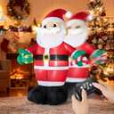 JOYIN 3 FT Tall Christmas Inflatable Santa, Remote Control Blow Up Santa with 360Rotation, Forward & Backward, Rechargeable Walking with Build-in LED & Music for Xmas Party Indoor Outdoor Decor