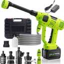 Cordless Car Washer, 1100PSI, Portable Cleaning Tool with 6-in-1 Nozzle, 10 Spray Settings, Battery Display, Self-Priming System for Car, Garden, Patio & Floor