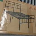 BOSRII Full Size Metal Bed Frame 18" with Vintage Iron Headboard Heavy Duty