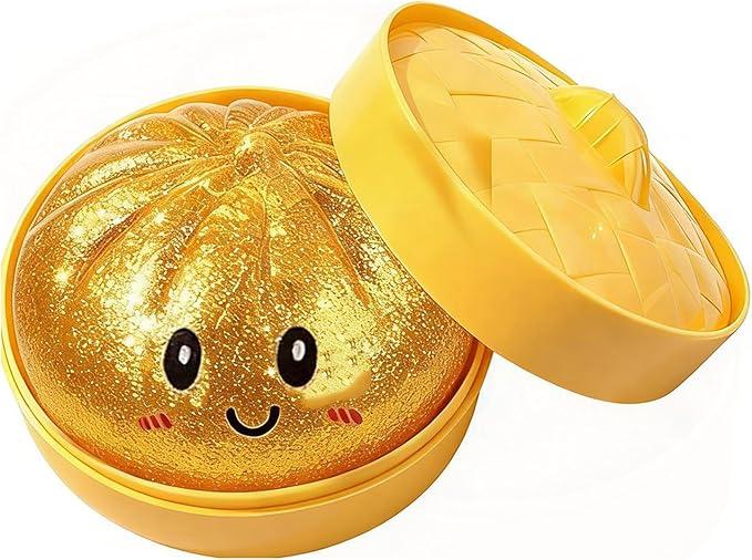 Glitter Dumpling, Glitter Dumplings with Box, Dumplings Sensory Squeeze Toy for Stress Relief, Colorful Dumpling Fidget Sensory Toy, Soft Squeeze Decompression Dough for Anxiety Relief Fidget (N#)