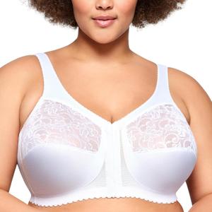 Glamorise Women's Full Figure MagicLift Front Close Support Bra #1200 (56H, White)