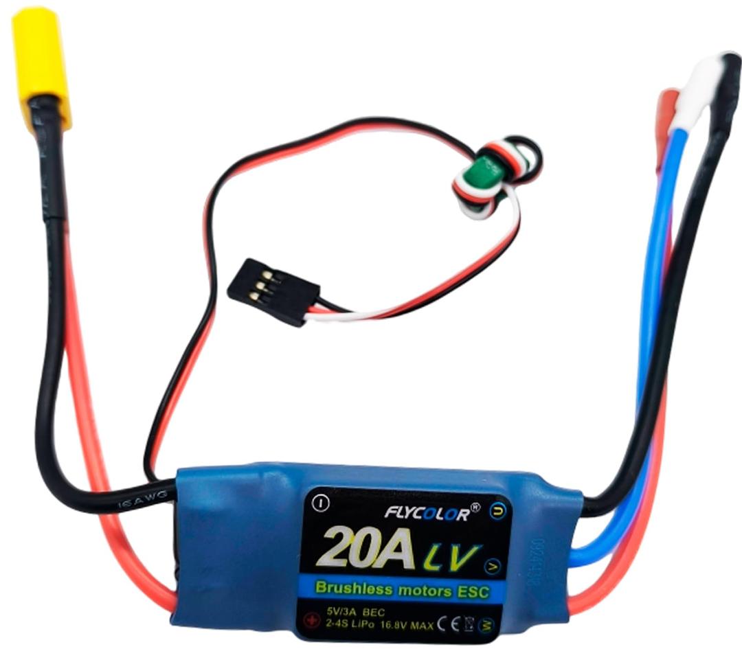 TOYTENSI 20A 2-4S RC Brushless Motor ESC for RC Plane Airplane with SBEC 5V/6V 4A
