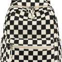LEDAOU Mini Backpack Girls Toddler Cute Small Backpack Purse for Women Teens Kids School Travel Shoulder Bag (Black White Check)