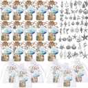 48 Sets Beach Wedding Favors for Guests Coastal Summer Beach Ornaments Personalized DIY Nautical Glass Message Bottle with Corks and Seashell Starfish Pendants for Wedding Party Favors Souvenirs