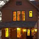 3 x Halloween Party Decorations - Bloody Handprint Footprint Window Clings for Halloween Bathroom Decor Indoor Outdoor | Trick or Treat Stickers Decals for Office Door Wall Party Favors Supplies (Red)