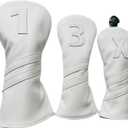 1pc Golf Club Head Cover Or 3pcs Golf Club Covers for Driver 3 Wood and Hybrids - White Golf Driver Headcover Fairway Wood Head Cover Hybrid Headcover Designed for All Brand