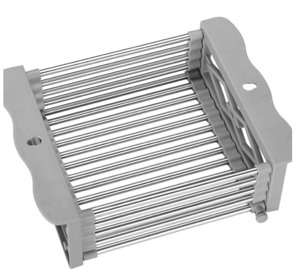 Stainless Steel Kitchen Drying Rack, Retractable Drain Basket with Adjustable Armrest, Over The Sink Dish Drying Rack