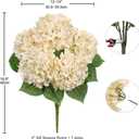 Hollyone Beige Hydrangea Artificial Flowers Large Artificial Hydrangeas Silk Flowers for Home Decor Indoor Wedding Flowers Bouquets Faux Flowers Kitchen Centerpiece Table Decorations