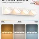 VONLUCE Bathroom Vanity Light Fixture, 4-Light Modern LED Vanity Light, 3CCT Adjustable Bathroom Lights with Memory Function Rotatable Shades, 26" Wall Lighting Fixture Over Mirror, Matte White