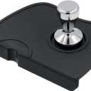 Handook Tamper Mat, Espresso Tamper Mat, 8.3 X 5.9 Inch Coffee Mat, Coffee Tamper Mat for Espresso Machine, Espresso Accessory, Barista Tools, Coffee Tamper Station, Espresso Pad for Counter (Black)