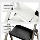 Taranta 3 Step Ladder, Lightweight Aluminum Step Stool with Convenient Handgrip, Folding Ladder with Anti-Slip Pedals, 330lbs Capacity Stepladder for Home, Office, Kitchen - White