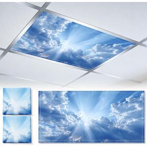 4x2 ft Magnetic Fluorescent Light Covers 2 Pack, Fabric Light Filters for Home Classroom Office LED Ceiling Lights, Light Shades for Glare Reduction & Easy Install