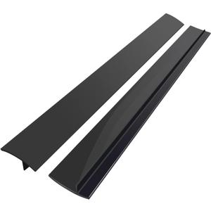Silicone Stove Counter Gap Cover (2 Pack, 25in, Black), Non-Adhesive Heat Resistant Kitchen Stove Gap Filler, Easy Clean Silicone Gap Guard Seals Spills Between Counter & Stove