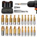 22 Pieces Damaged Screw Extractor Set, Easy Out Screw Extractor Kit with Magnetic Extension Bit Holder & Socket Adapter, Screw Remover and Extractor Set for Removing Stripped Broken Bolt