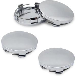 4PCS Car Wheel Center Caps, 60MM/2.36In OD 56MM/2.2In ID, Scratch-Resistant & Rust-Proof ABS Snap-in Vehicle Rim Hub Caps Accessories, Universal for Cars, SUVs, Trucks (Silver)