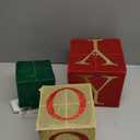 COVFEVER Christmas Joy Lighted Gift Boxes Decorations Set of 3, Stackable Christmas Nesting Boxes Battery Operated for Home and Party Decoration