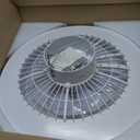 20" Modern Ceiling Fan with Light, 6 Speeds & Dimmable, White Flush Mount for Home