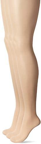 No nonsense Women’s Graduated Compression Control Top Pantyhose - Sheer Leg, Firming Control, Size: B, Bare Bisque - 3 Pair Pack