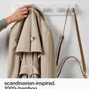 LARHN Wall Mounted Coat Rack, White with 5 Heavy-Duty 1" Diameter Hooks, 16.5" - Wall Hook Rack - Modern Scandinavian Home Decor