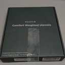 Weighted Utensils for Hand Tremors and Parkinsons, Arthritis, Weak Hand Grip - Weighted Silverware for Hand Tremors - Adaptive Utensils for Elderly - Parkinsons Aids for Living Parkinsons Gadgets Gift (Silver - 4 Pcs)