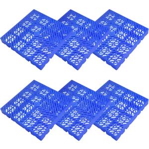 6 Pcs Plastic Pallet for Basement Storage, Waterproof Plastic Pallets Ventilation Floor Pallet Grid Mat Lightweight Indoor Outdoor Storage Pallet Grid Pad for Supermarket Garages Warehouses