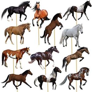 24Pcs Horse Table Centerpieces Sticks Horse Table Toppers Horse Racing Party Decoration for Horse Themed Birthday Party Baby Shower Supplies