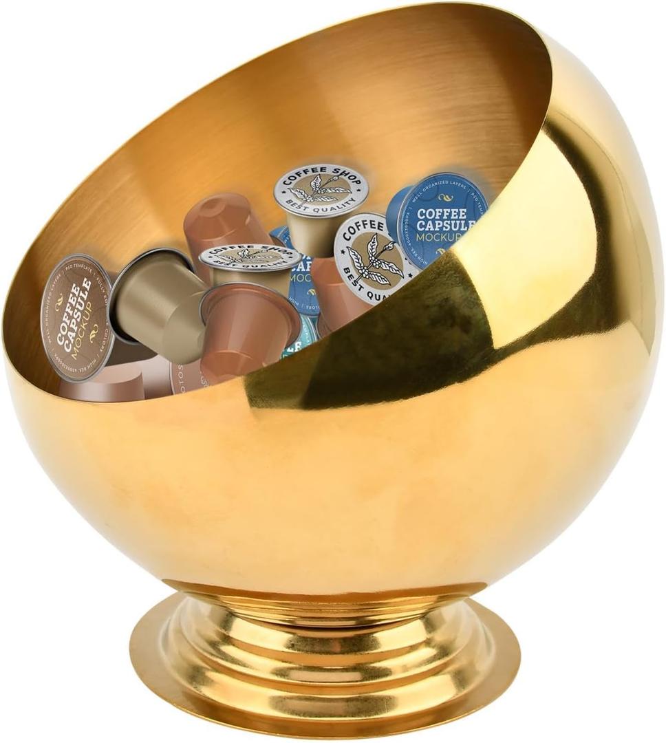 Coffee Pod Holder Large Capacity Coffee Pod Storage K Cup Organizer Espresso Pods Holder Espresso Capsule Storage for Counter(COLOR:gold)