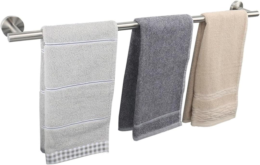 TocTen Bath Towel Bar - Thicken SUS304 Stainless Steel Bathroom Towel Holder, Towel Rod for Bathroom Heavy Duty Wall Mounted Towel Rack Hanger (30IN, Brushed Nickel)