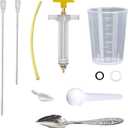 8 Pcs Bird Feeding Syringe Set Feeding Tubes for Baby Birds Parrot Hand Feeding Syringe Pet Syringe Feeding Tube Stainless Steel Metal Feeding Spoon Small Animals (30ml-Set of Eight)