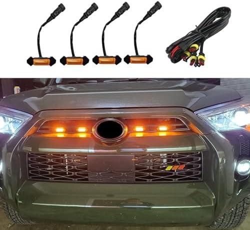 4PCS LED Grille Lights, Bright Amber LED Grill Lights with Wiring Harness, Waterproof Front Grill Trim Lamps, Vehicle Exterior Grille Lamps Replacement for 2016-2019 Tacoma TRD PRO Front Grille 4PCS LED Grille Lights, Bright Amber LED Grill Lights with Wiring Harness, Waterproof Front Grill Trim Lamps, Vehicle Exterior Grille Lamps Replacement for 2016-2019 Tacoma TRD PRO Front Grille