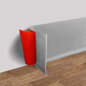 Vinyl Wall Base Baseboard Molding Trim 4" Flexible Self Adhesive Rubber Wall Base Moulding Trim Peel and Stick Design, 4 Inch x 40 Feet, Gray