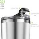 SipX™ 22 oz Insulated Coffee Tumbler with Leakproof Lid – Stainless Steel, Vacuum Insulated – Keeps Drinks Hot or Cold for Hours – Cupholder Friendly Travel Mug – Stainless