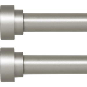 HEI! DEAR 2 Pack Silver Curtain Rods for Windows 30 to 42 Inch(2.5-3.5ft), 1" Diameter Heavy Duty Curtain Rods, Adjustable Curtains Rod, Modern Decorative Drapery Rod, 30-42" Antique Silver