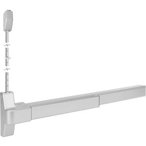 IRONWALLS Surface Vertical Rod Exit Device, 27.5 Commercial Emergency Panic Exit Device Door Push Bar Door Lock, Stainless Steel Panic Bar with Top Rod Locking, Panic Hardware for 27-41 Wide Doors (Silver)