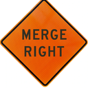 Roll-Up Sign-48" Nonreflective Vinyl-Merge Right