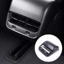 Carbon Fiber AC Vents Cover for Tesla Model 3 Model Y, Rear Center Console Air Vent Trim for Tesla Accessories (Matte Carbon)