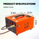 Pcp air compressor 4500PSI Portable PCP Compressor, 12V DC/110V AC PCP Airgun Compressor Manual-stop, w/External Power Adapter, Built-in Fan, Suitable for Paintball, Air Rifle, Scuba Bottle