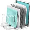 SIMPLE HOUSEWARE 7 Compartments Adjustable Pan Organizer, White