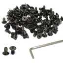 iexcell 100 Pcs M5 x 10mm Thread Pitch 0.8 mm Alloy Steel 10.9 Grade Hex Socket Flat Head Cap Screws Bolts Kit, Black Oxide Finish