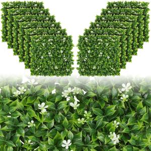 Luyue 12pcs Artificial Grass Wall Panels Epipremnum Greenery Backdrop 2020 Green Flower Hedge Panel Greenery Grass Wall Decor Privacy Screen Wall Backdrop