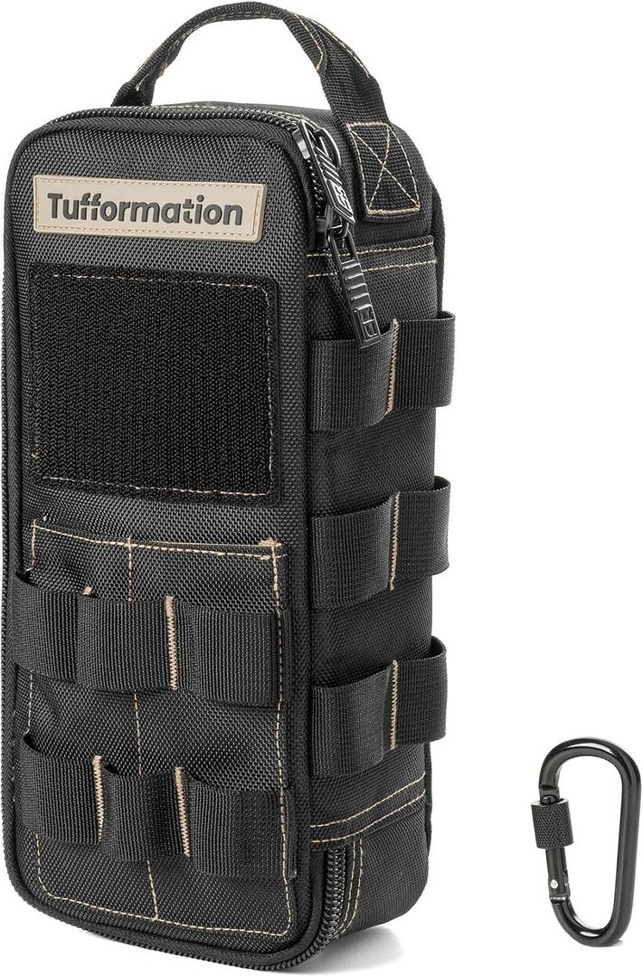 Tufformation Heavy Duty Small Tool Bag Pouch Portable Utility Organizer Case with Zipper Handle. Perfect for EDC, Motorcycle, Road Bike, Electricians & More