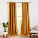 RYB HOME Orange Yellow Velvet Curtains for Living Room, Rustproof Grommets Heavy Duty Window Treatment Privacy Room Darkening Farmhouse Decor for Holiday Decoration Party Backdrops, W52 x L84 inch